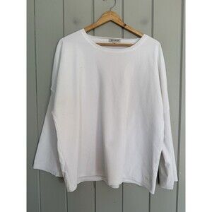 Albion Fit Oversized Jersey Tee XL White Terry Long Sleeves White